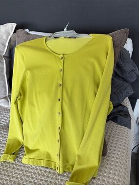 JEANNE PIERRE Lime-Green Knit Top
